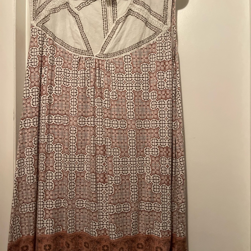Cynthia Rowley White and Brown Patterned Top